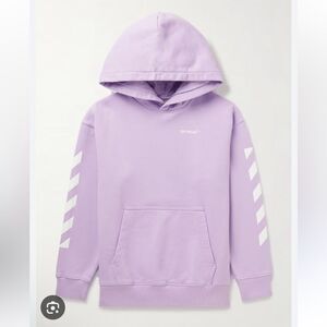 OFF-WHITE | NEW Kid’s Light Purple & White Cotton Logo Hoodie Youth Size 10